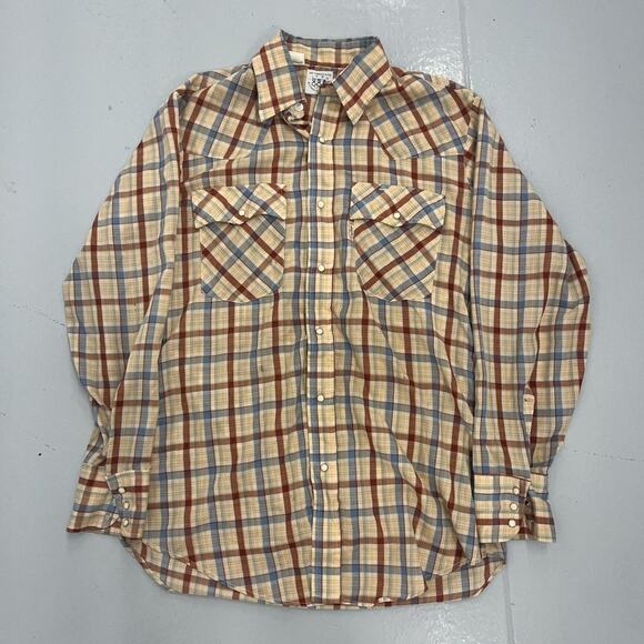Vintage 1980 Levi's USA Olympics Tan Pearl Snap Shirt - Picture 1 of 3